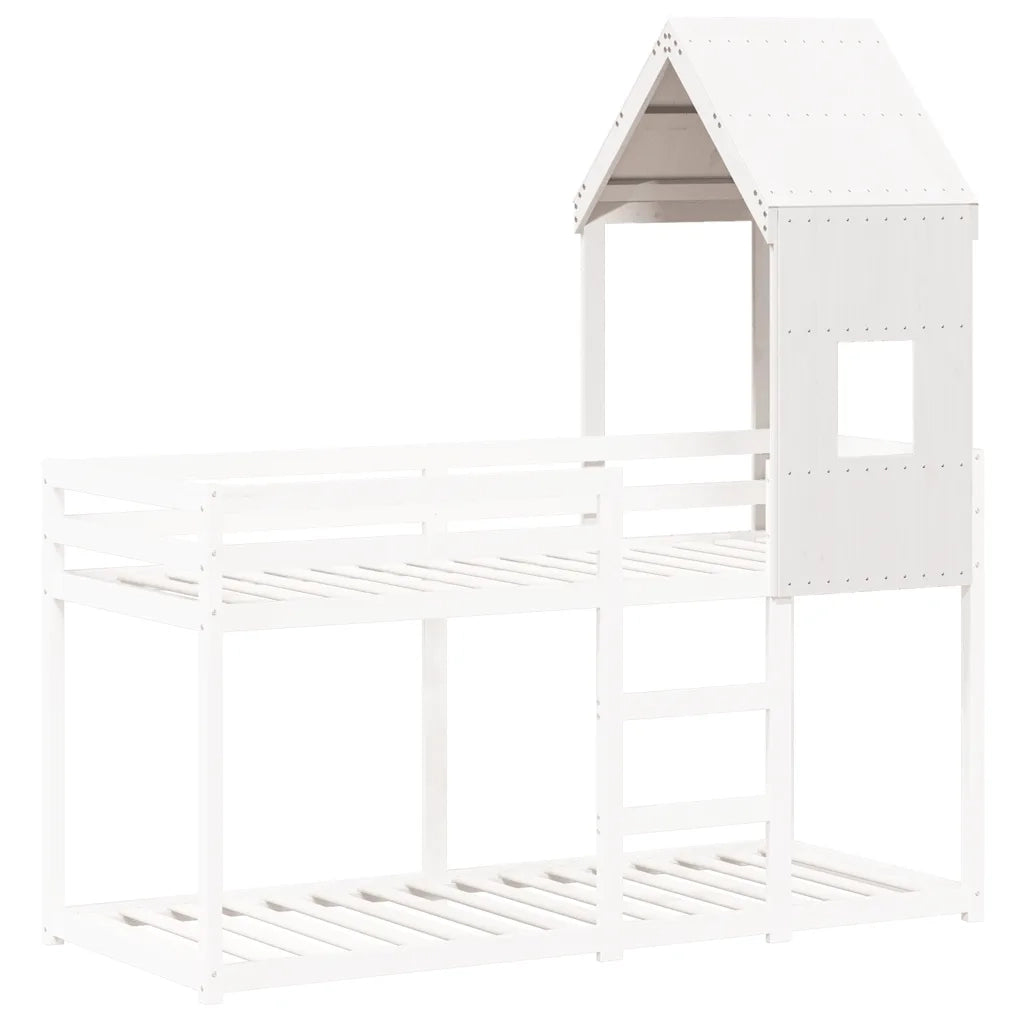Tetto per Letto Bambini Bianco 60x89x134,5 Legno Massello Pino 846886