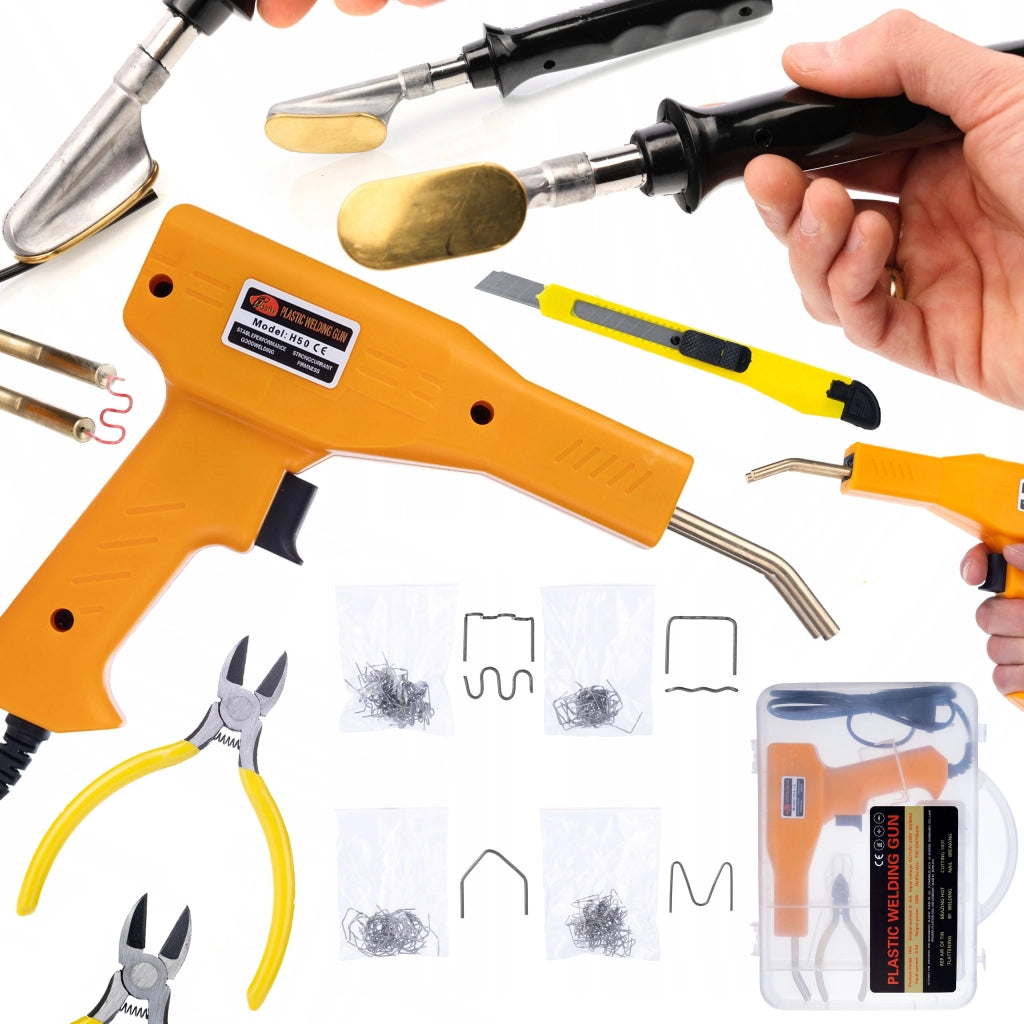 Saldatore e Graffatrice per Plastica con Valigetta e 200 Graffette – Design Ergonomico, Alta Resistenza, Uso Universale