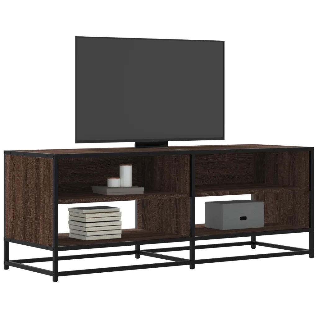 Mobile TV-Credenza per TV-Console TV Rovere Marrone 120,5x40x46 cm Multistrato e Metallo