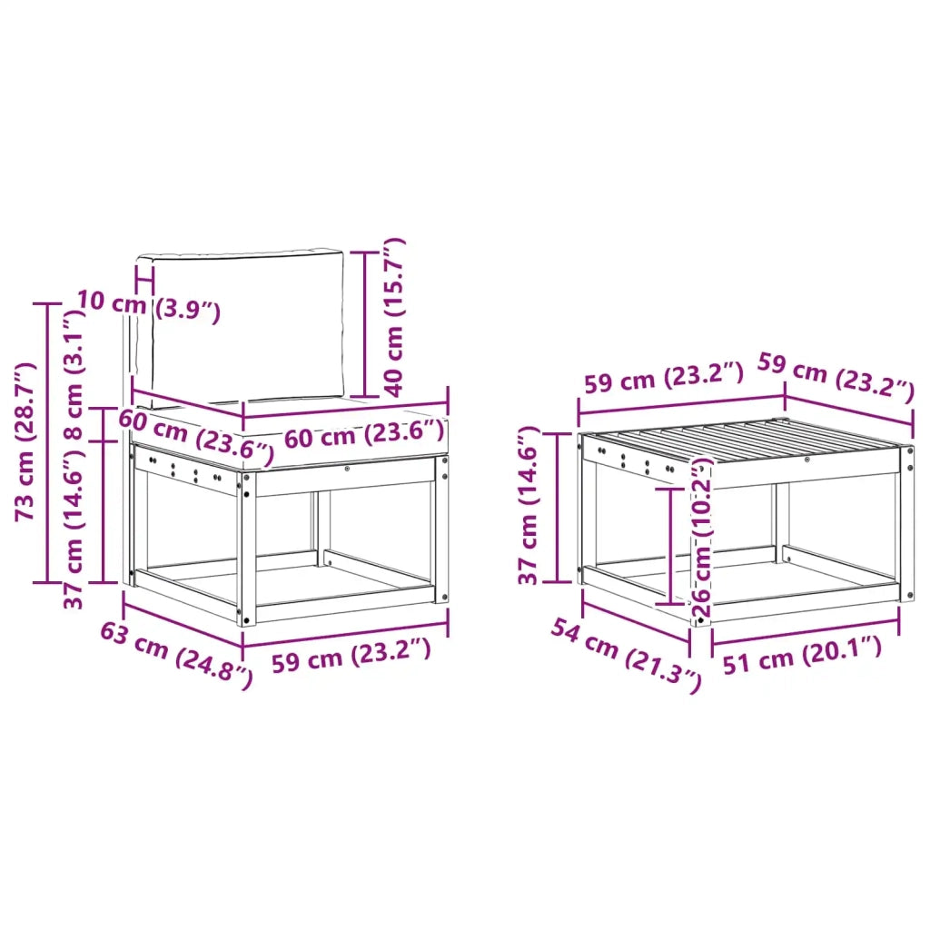 Set di divani da esterno 6 pcs 3387247