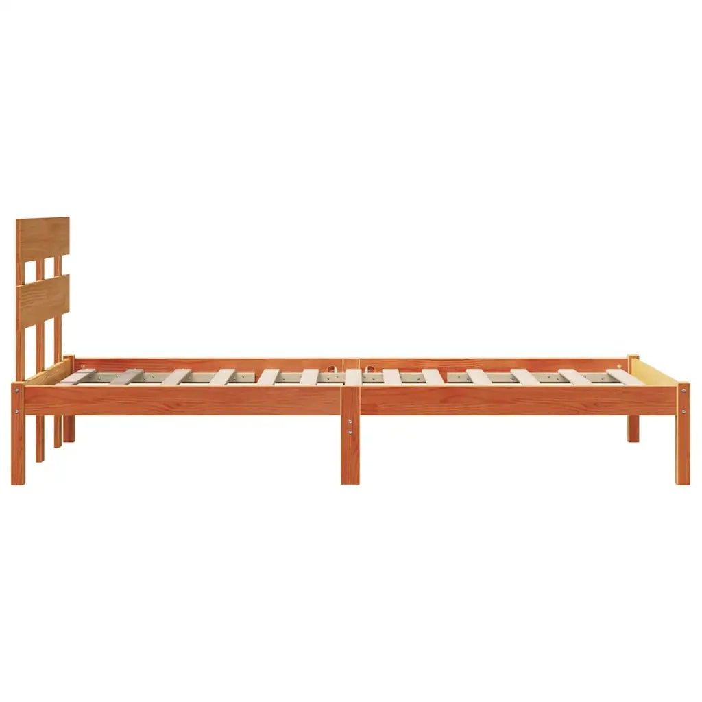Struttura del letto Marrone 90 x 200 cm Legno massello di pino 872139
