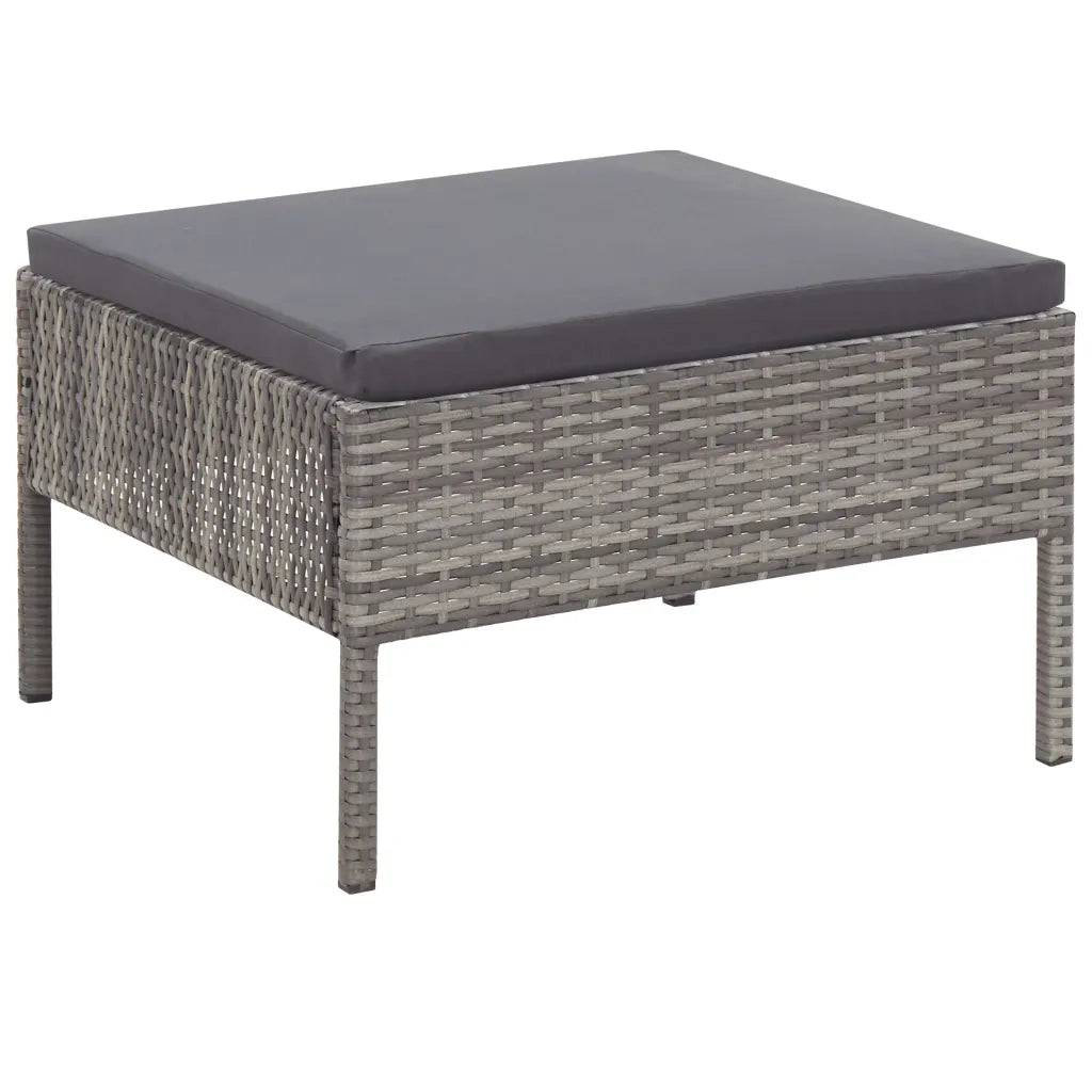 Set Divani da Giardino 6 pz con Cuscini in Polyrattan Grigio 48938