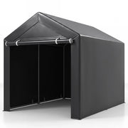 Tenda biciclette da esterno impermeabile con tetto spiovente porta avvolgibile, Capanno porta attrezzi da giardino per moto e legna 220 x 160 x 174 cm