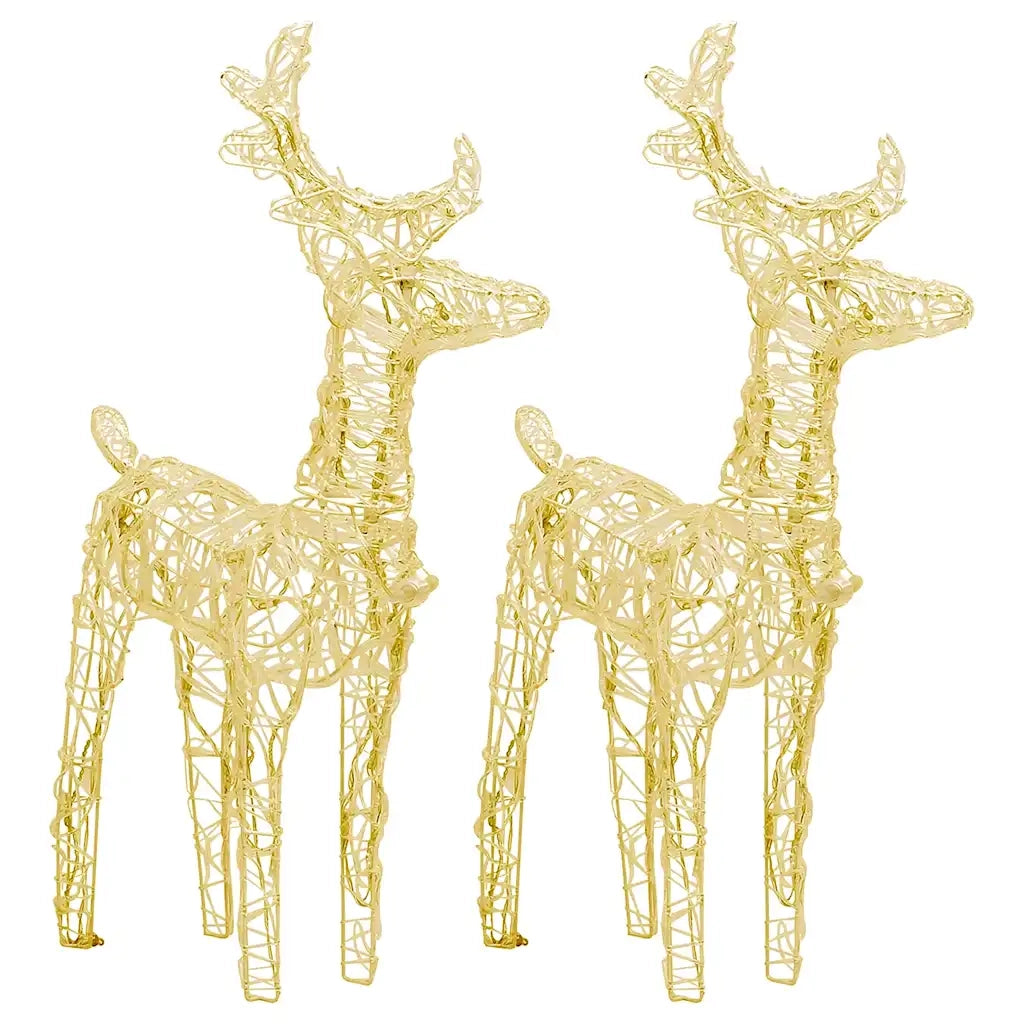 Renne di Natale 2 pz Bianco Caldo 80 LED in Acrilico 342678