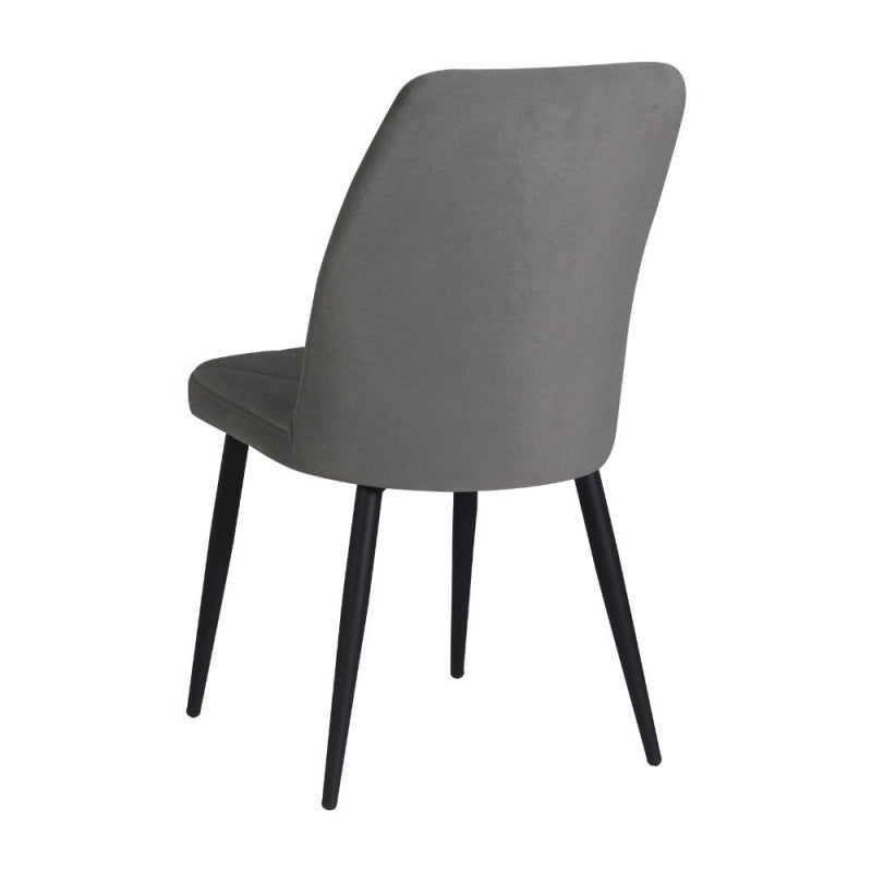 Sedia Vika in tessuto Anka 5 grigio con piedini neri set 4 pezzi