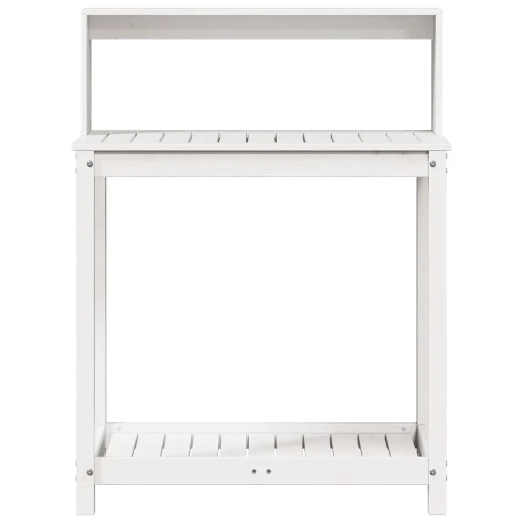 Tavolo Invaso con Ripiani Bianco 82,5x50x109,5 cm Massello Pino CFW4331225