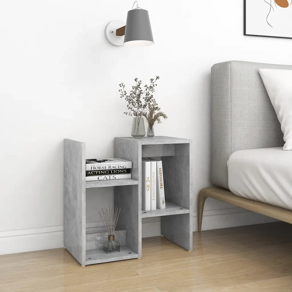Comodino | Armadio da Notte | Mobiletto da notte Grigio Cemento 50x30x51,5 cm in Legno Multistrato