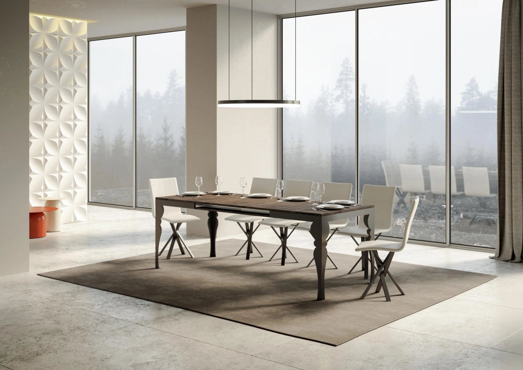 Tavolo allungabile 90x160/420 cm Paxor Evolution Noce telaio Antracite