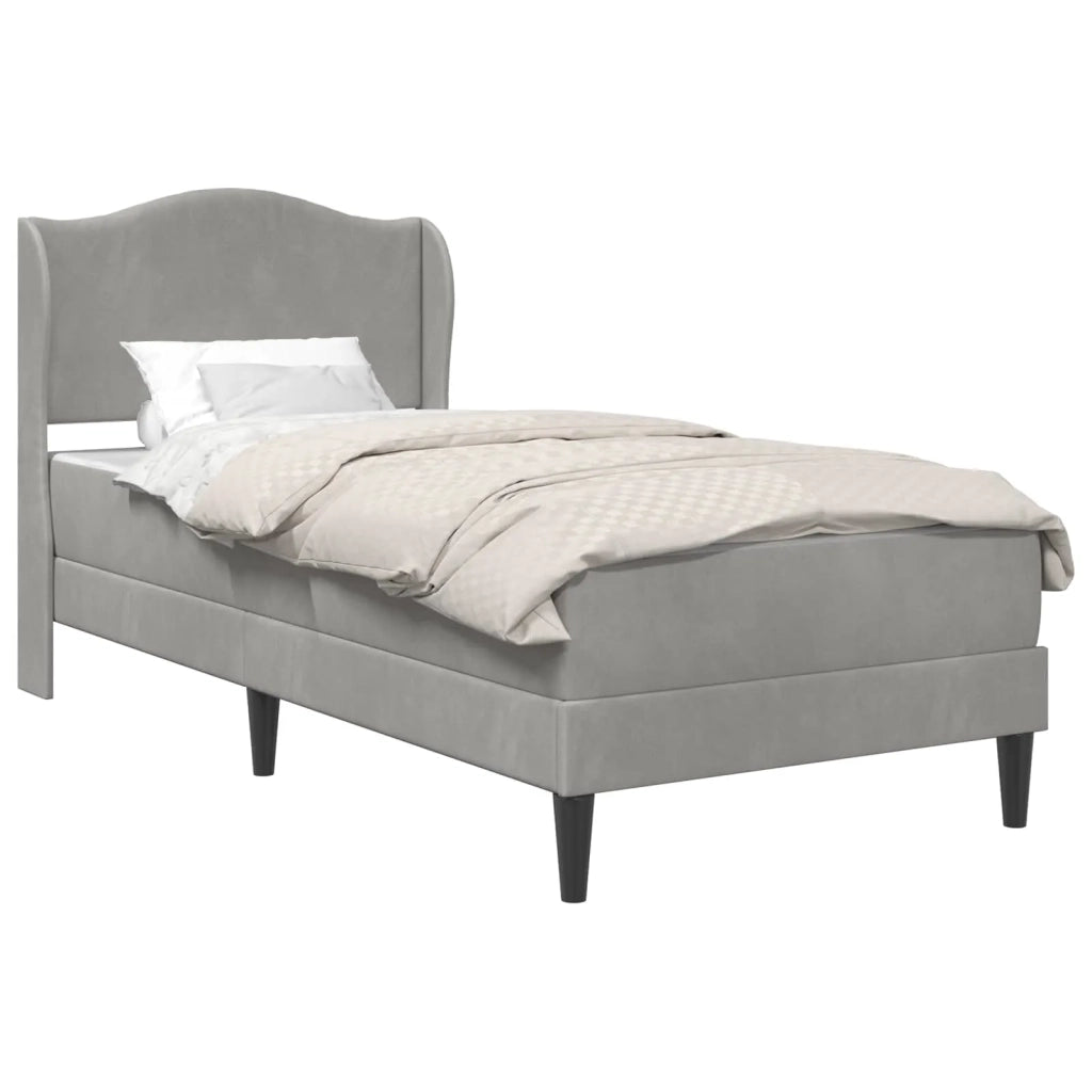 Letto singolo | Letto per adulti | Struttura del letto Grigio Chiaro 100 x 200 cm Velluto