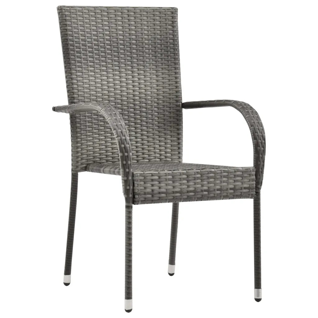 Set da Pranzo per Giardino 7 pz con Cuscini Grigio e Nero 3099393