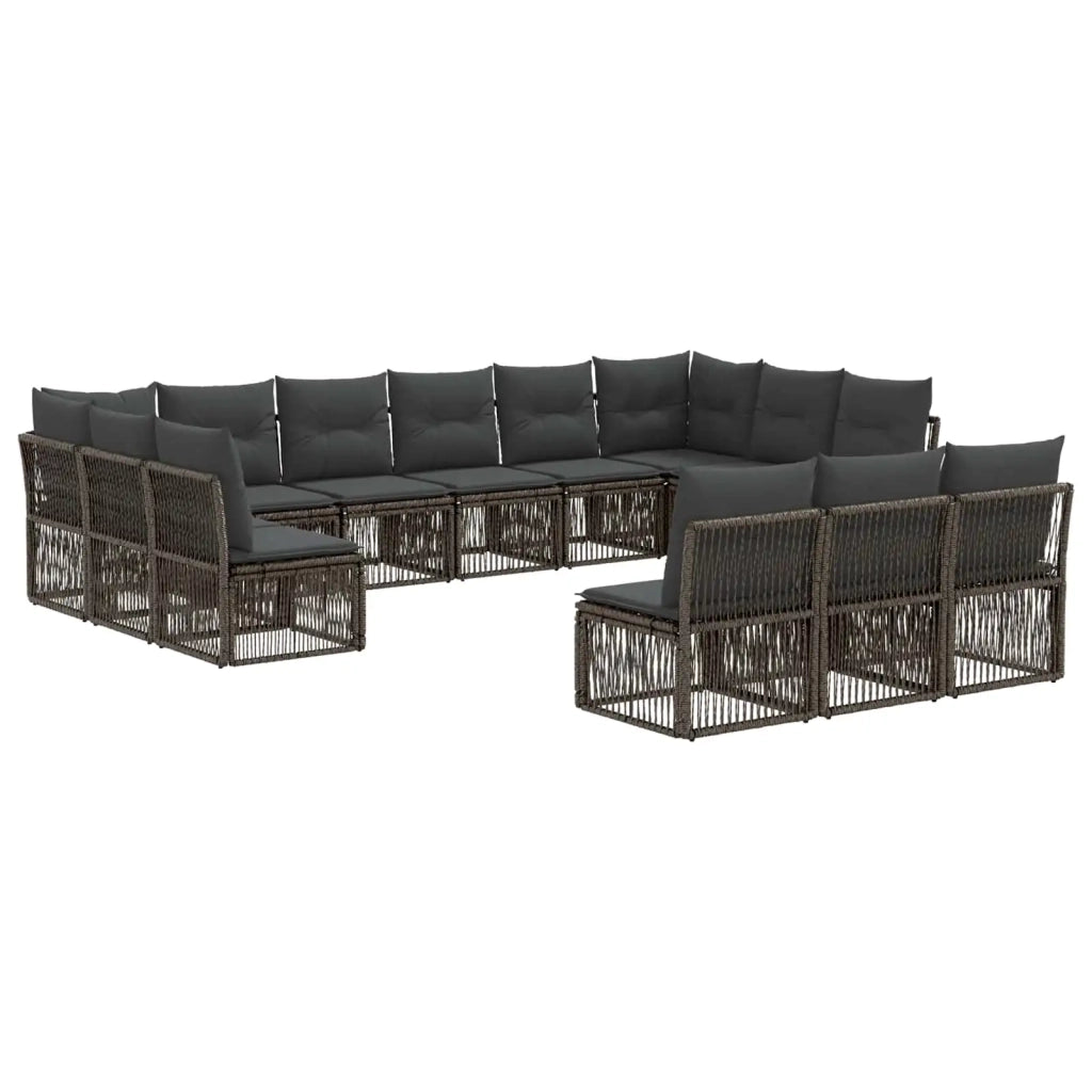 Set Divano da Giardino 13 pz Grigio polyrattan 3434387