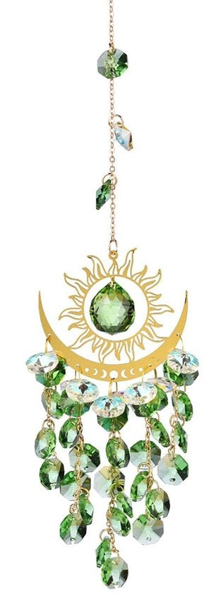 Decorazione per Giardino e Finestra con Orologio Solare e Catenella in Oro