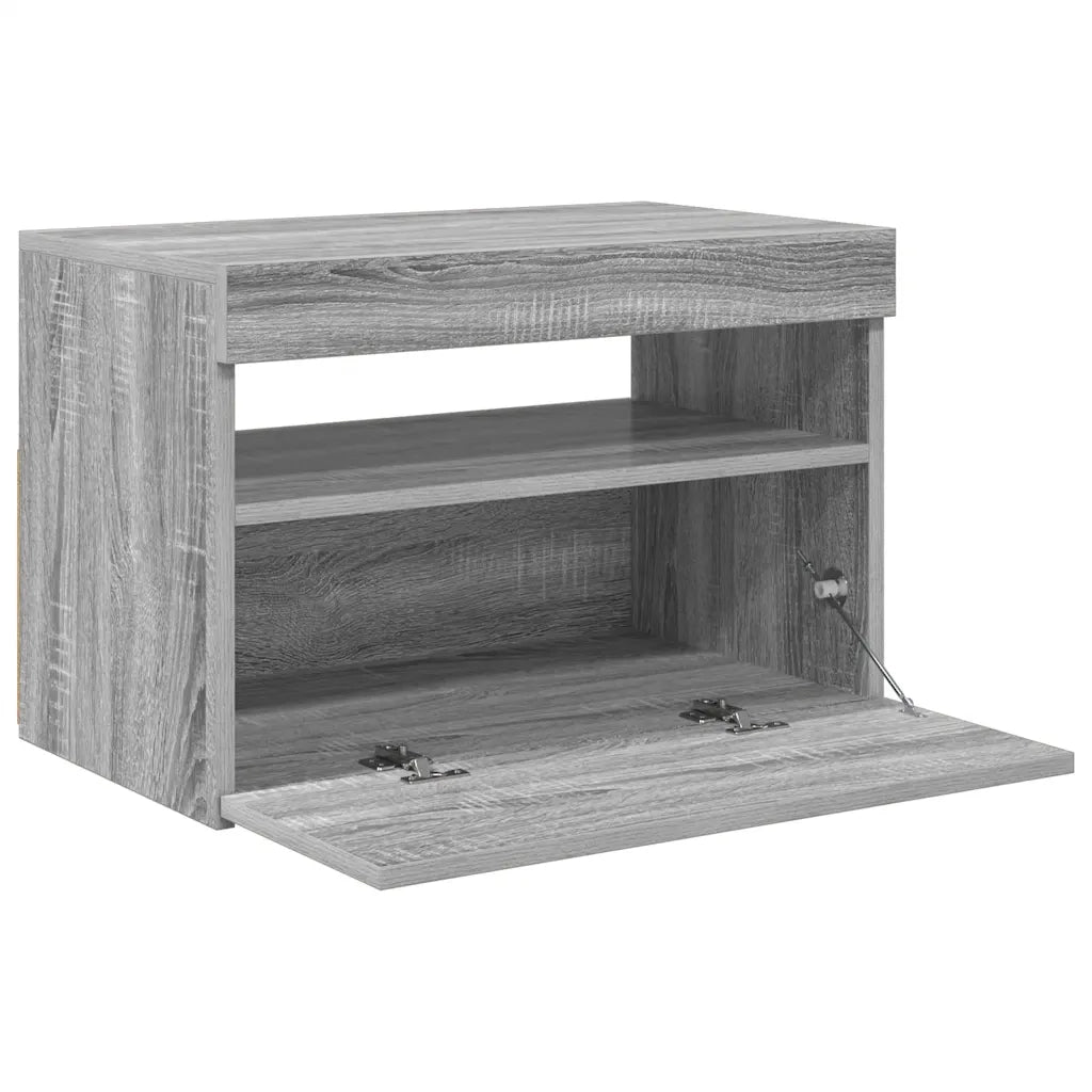 Mobile TV | Armadietto TV | Mobile Porta TV con Luci LED Grigio Sonoma 60x35x40 cm