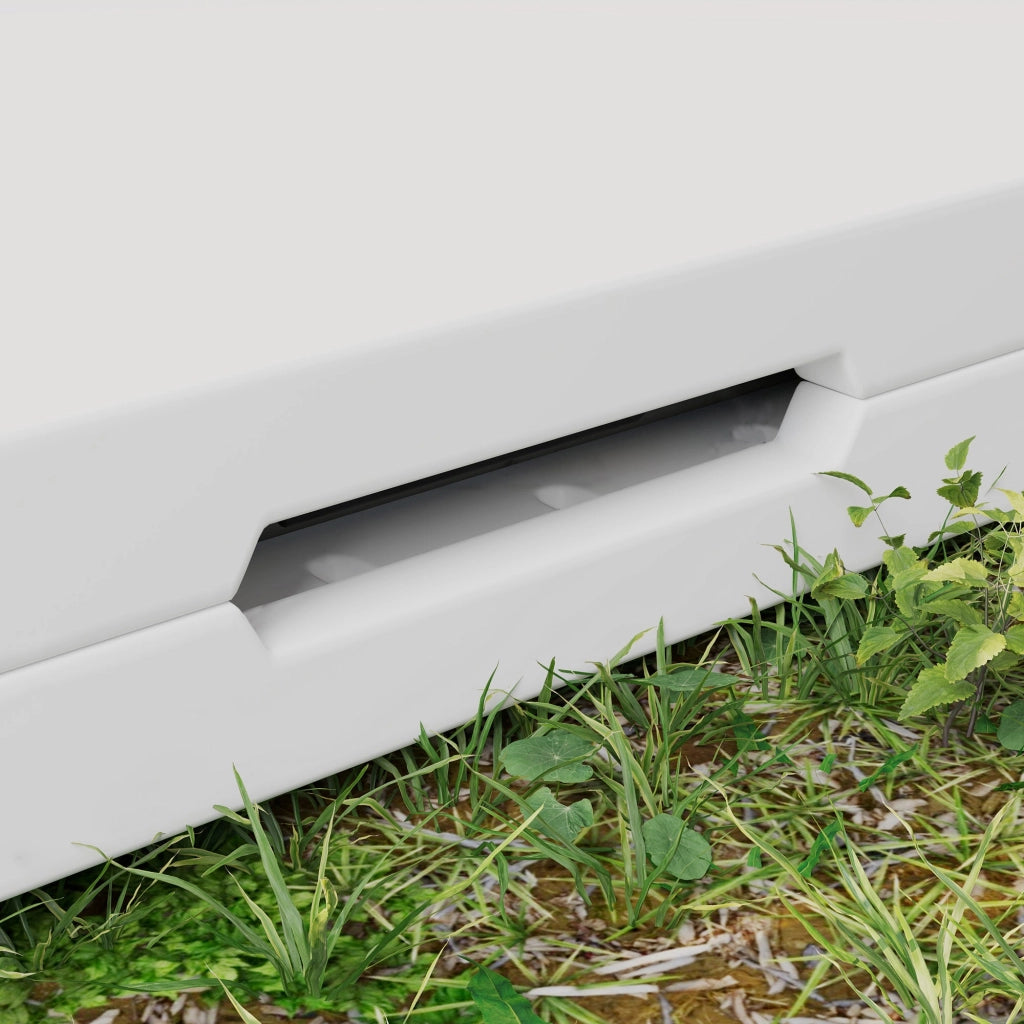 Tavolo da Campeggio 86x86x74 cm Pieghevole con 2 Altezze Regolabili in HDPE e Metallo Bianco