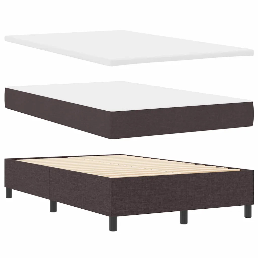 Letto a molle con testiera Marrone Scuro 120 x 200 cm Tessuto 3344138