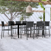 Set da Pranzo da Giardino 9 pz Nero 3099268