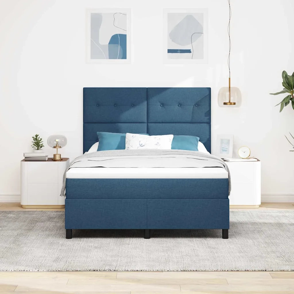 Letto a molle con materasso Blu 140 x 200 cm Tessuto 3339398