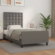 Giroletto con Testiera-Struttura Letto con testiera Crema 100x200 cm in Similpelle 258305