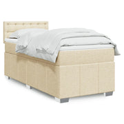 Giroletto a Molle con Materasso Crema 90x190 cm in Tessuto 3286942