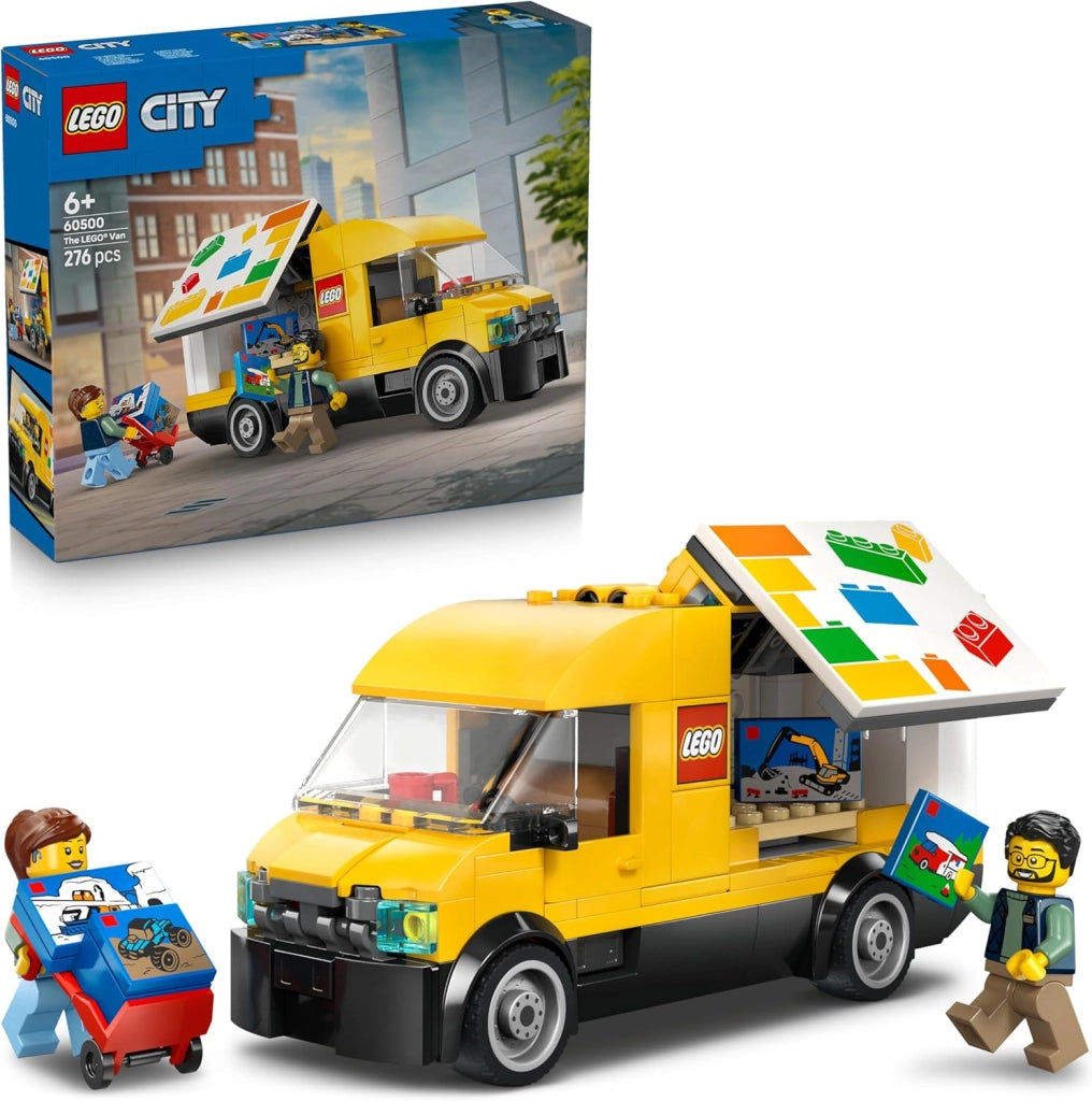 LEGO City The LEGO Van Toy - Delivery Truck Model Building Kit w/ 2 Minifigures, Trolley & Accessories,Eta 6+