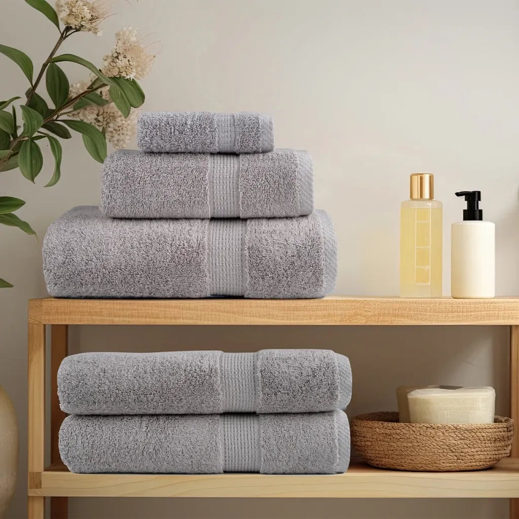 Asciugamani da bagno Premium SOLUND 2 pz Grigio 100x150 cm 600 g/m² 137311