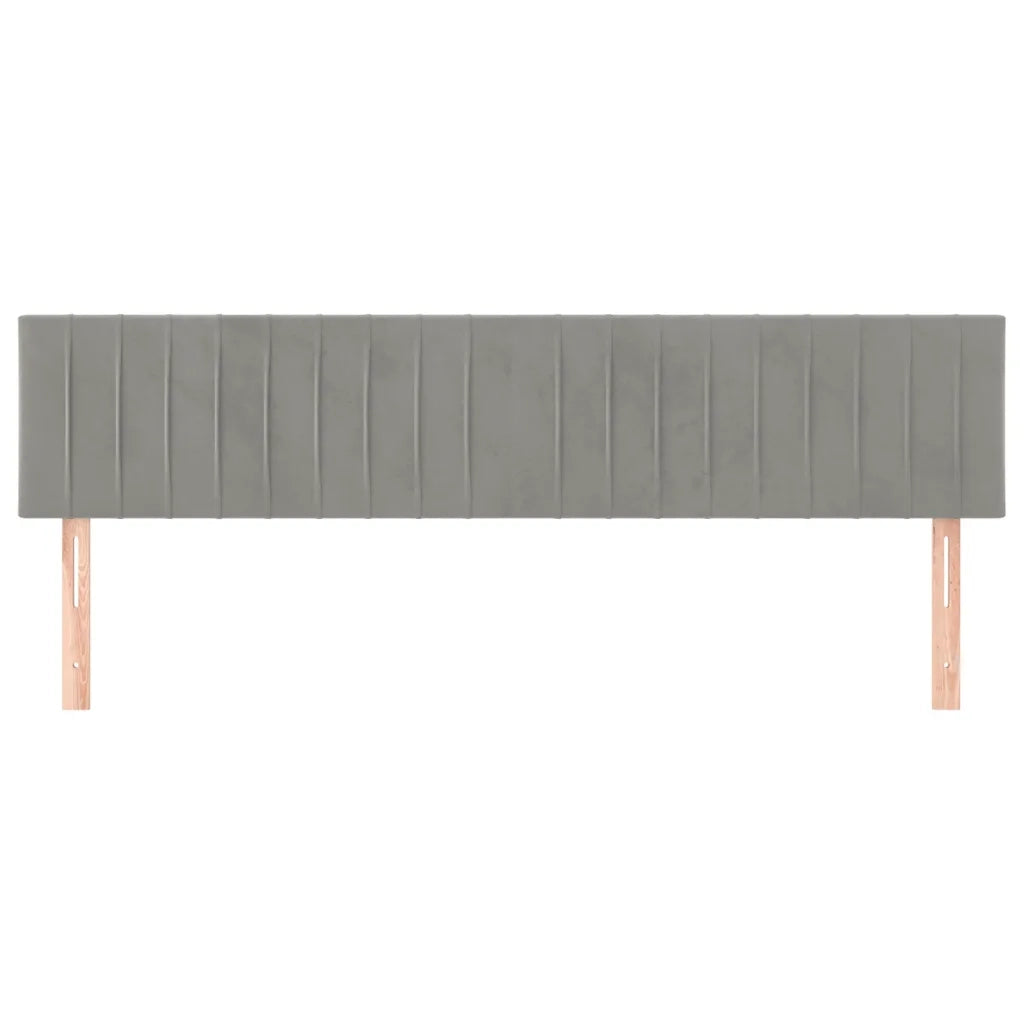 Testiera Grigio Chiaro 200x5x78/88 cm in Velluto 346292