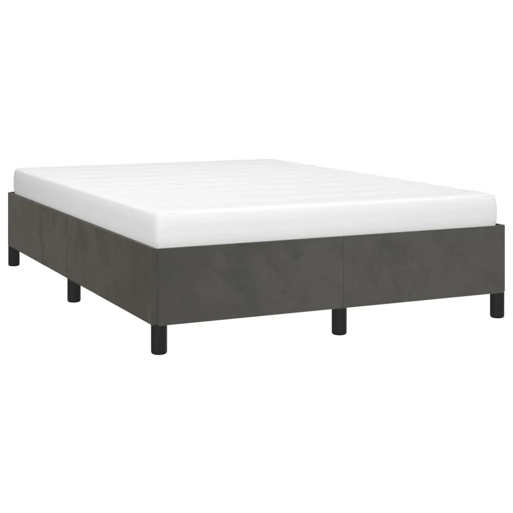 Giroletto senza Materasso Grigio Scuro 140x200 cm Velluto 347325