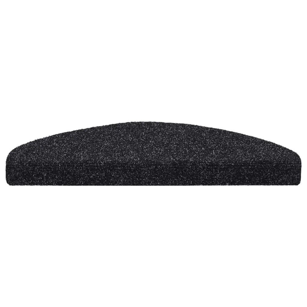 Tappetini per scale autoadesivi 15 pz 65x21x4 cm neri semicircolari grandi 132698