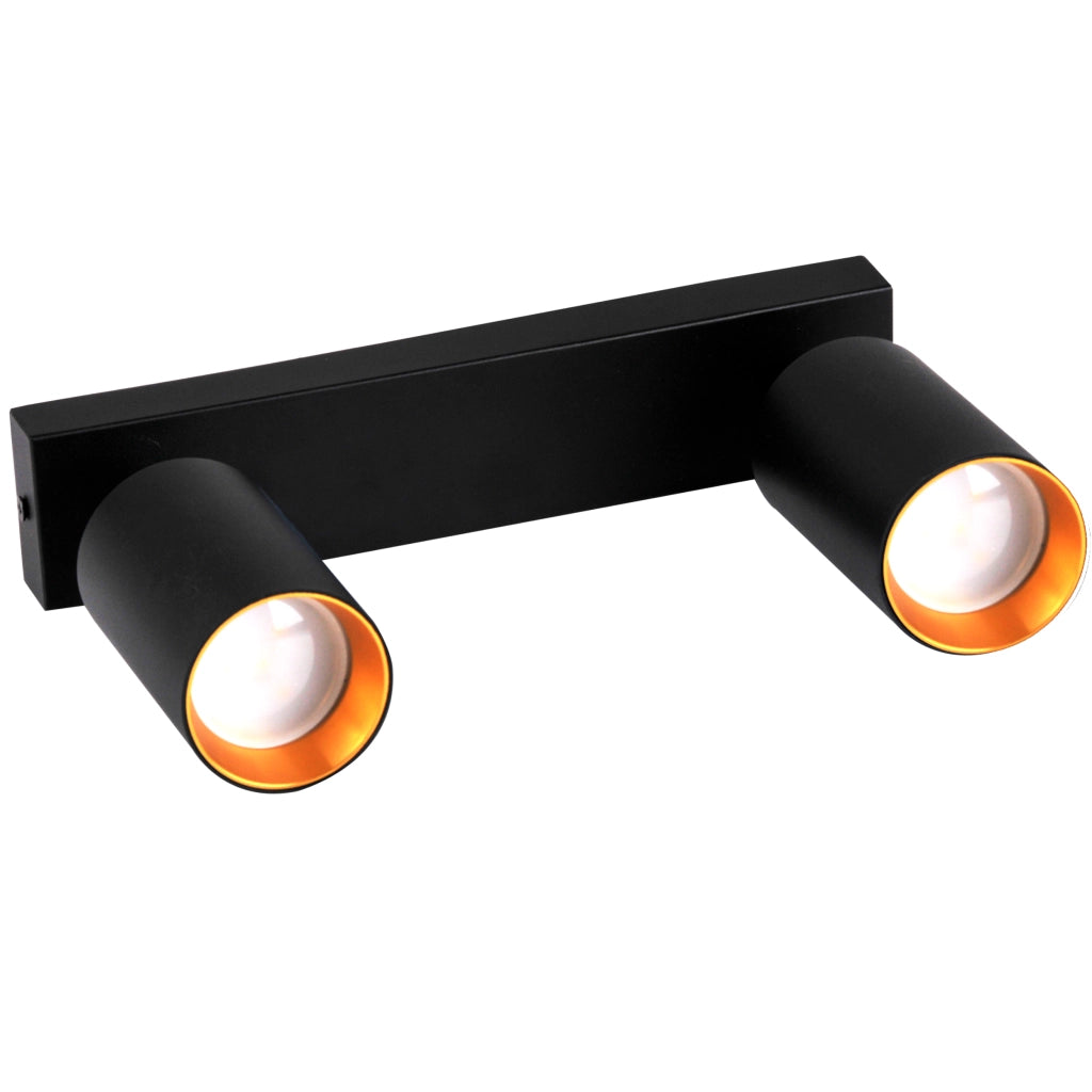 Lampada parete/soffitto 2xGU10 nero oro Maribel Polux