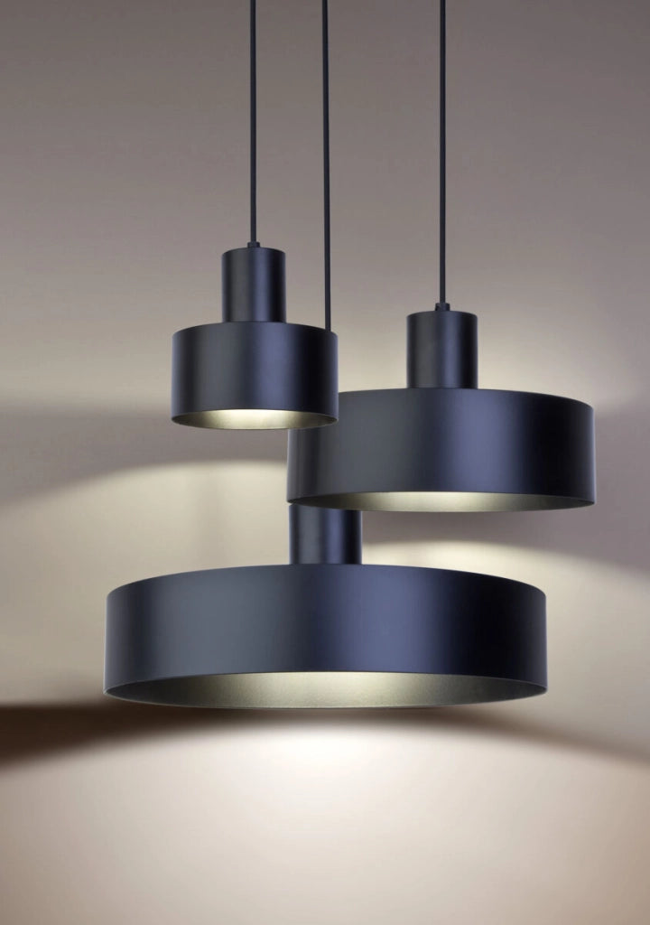 Lampada a sospensione Sigma Rif nera metallo Ø25 E27
