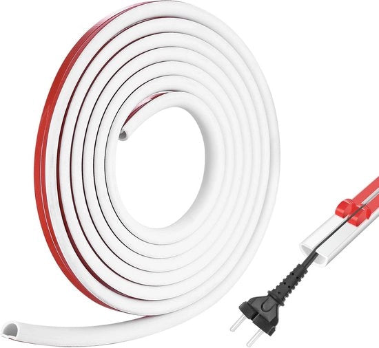 Mini Gomma a Cavo Autoadesivo - 3 Metri Flessibile - Semiellittico - Bianco