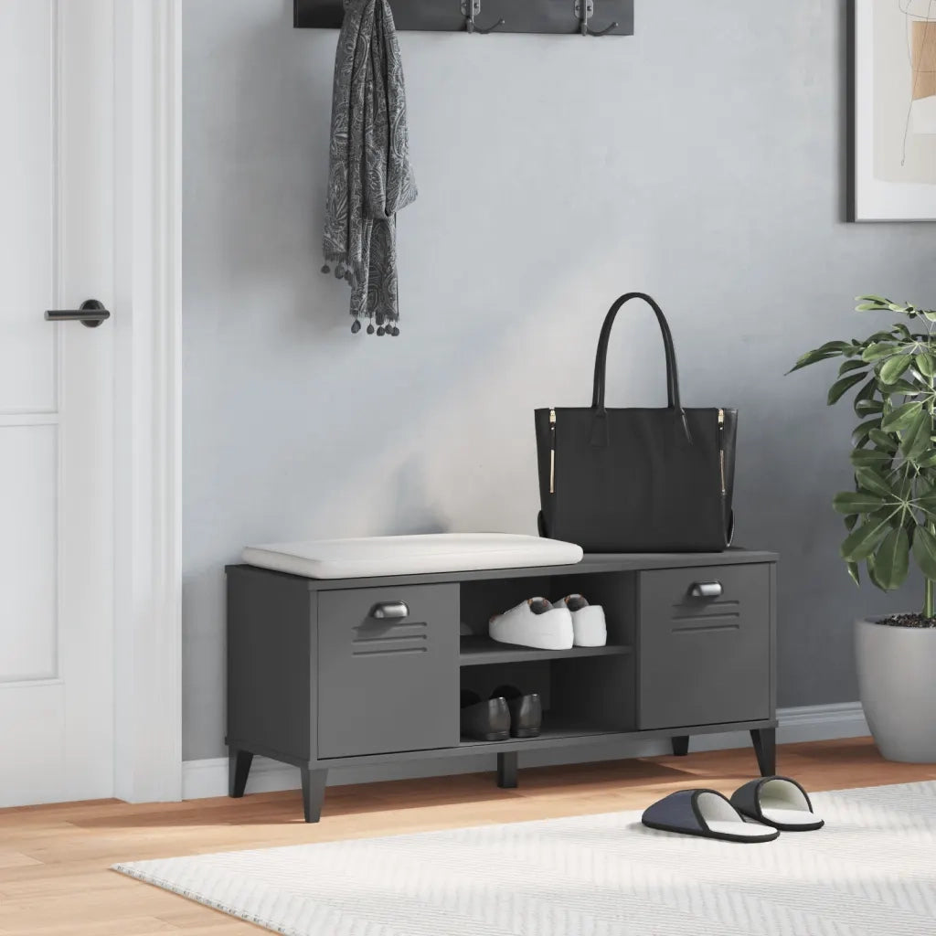 Panca Porta Scarpe | Scarpiera | Mobile per scarpe VIKEN Antracite 106x35x45cm Legno Multistrato