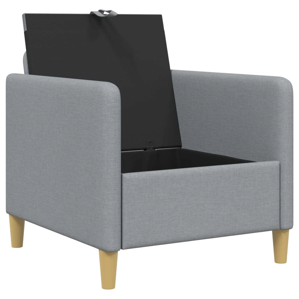 Divano con Storage Grigio Chiaro 72 x 78 x 87 cm Poliestere 42036863