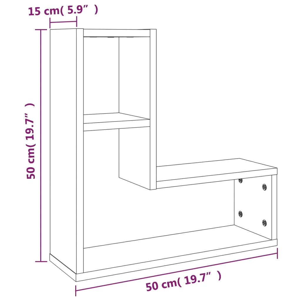 Mensole Parete 2pz Rovere Marrone 50x15x50 cm Legno Multistrato 826643