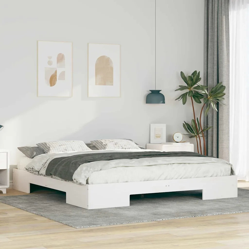 Struttura del letto-Giroletto-Rete del Letto Bianco 200 x 200 cm