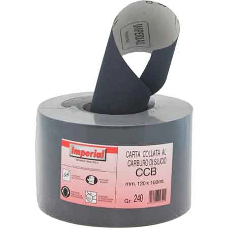 CARTA ABRASIVA 'CCB' Grana 220 - rotolo mm 120x100 mt - 100 metrilineari- IMPERIAL ABRASIVI