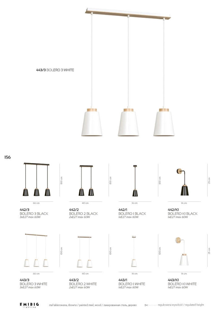 Lampada a sospensione Emibig Bolero bianca E27 Ø14cm