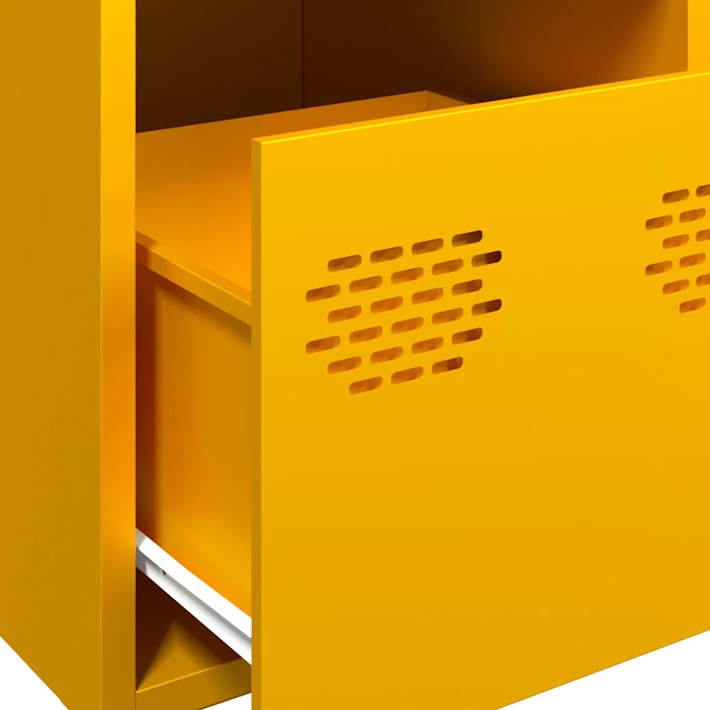 Credenza-Buffet-Armadio da cucina Giallo Senape 39x35x103,5 cm in Acciaio