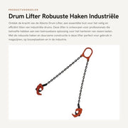 Sollevatore a Tamburo 0,5T Capacità - Catena Robusta - Attrezzo di Sollevamento Industriale - Accessori Stabili - Acciaio Laminato - Utilizzo Pratico - Catena di Sollevamento