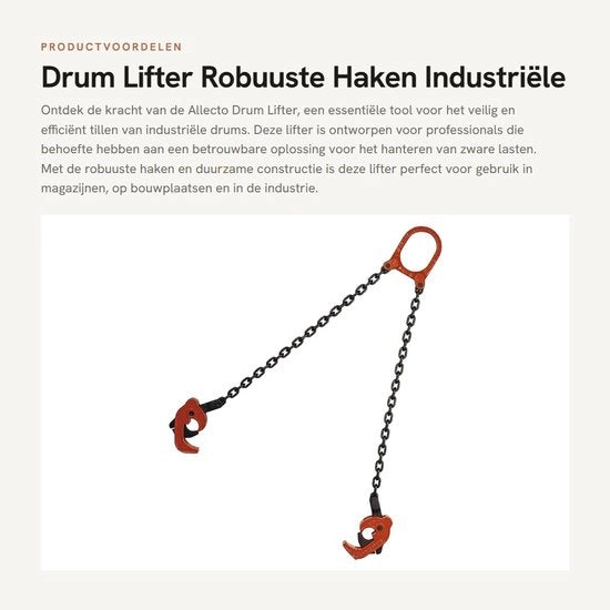 Sollevatore a Tamburo 0,5T Capacità - Catena Robusta - Attrezzo di Sollevamento Industriale - Accessori Stabili - Acciaio Laminato - Utilizzo Pratico - Catena di Sollevamento