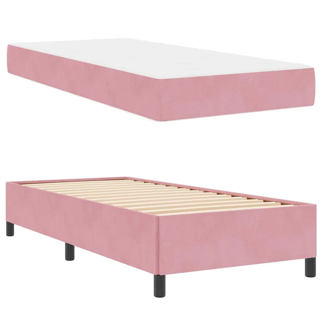 Struttura del letto con materasso Rosa 90 x 190 cm Tessuto 3399035
