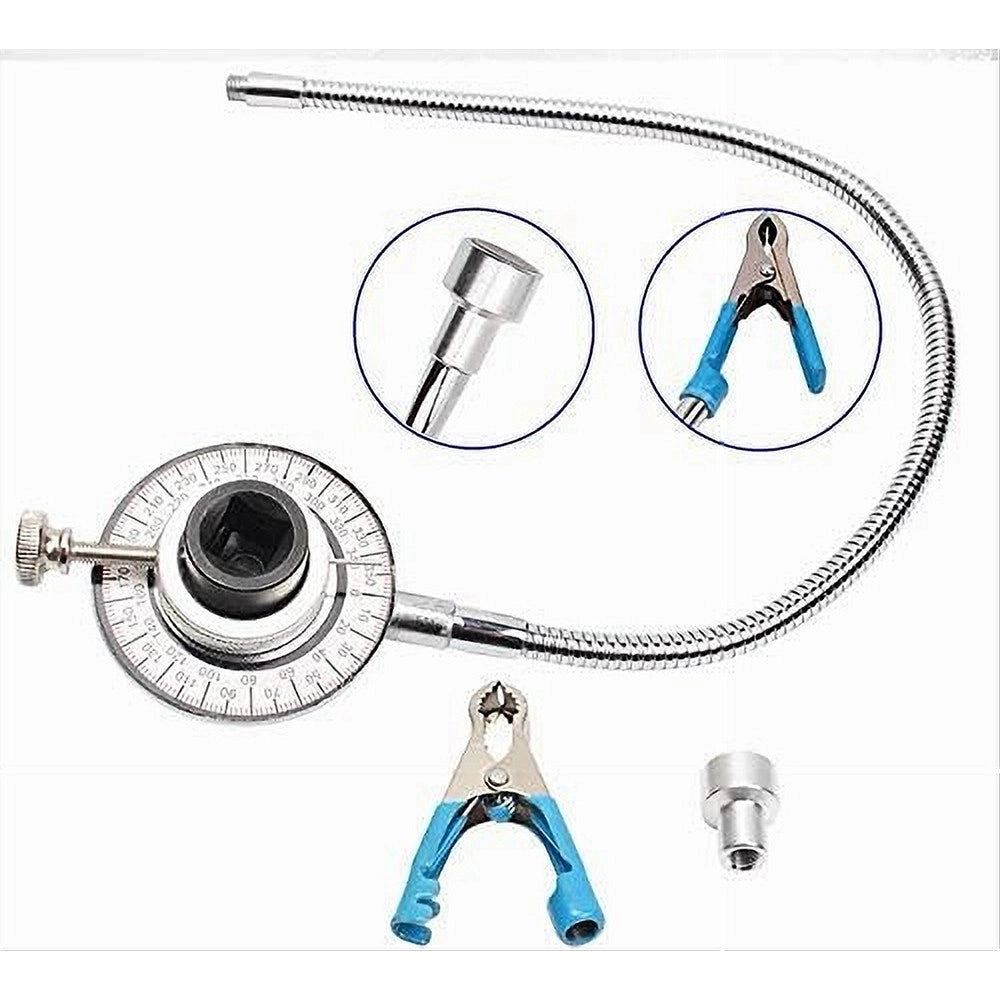 Trade Shop - Strumento Di Misurazione Angolare Clip 1/2 Calibro Con Tubo Flessibile Magnetico -