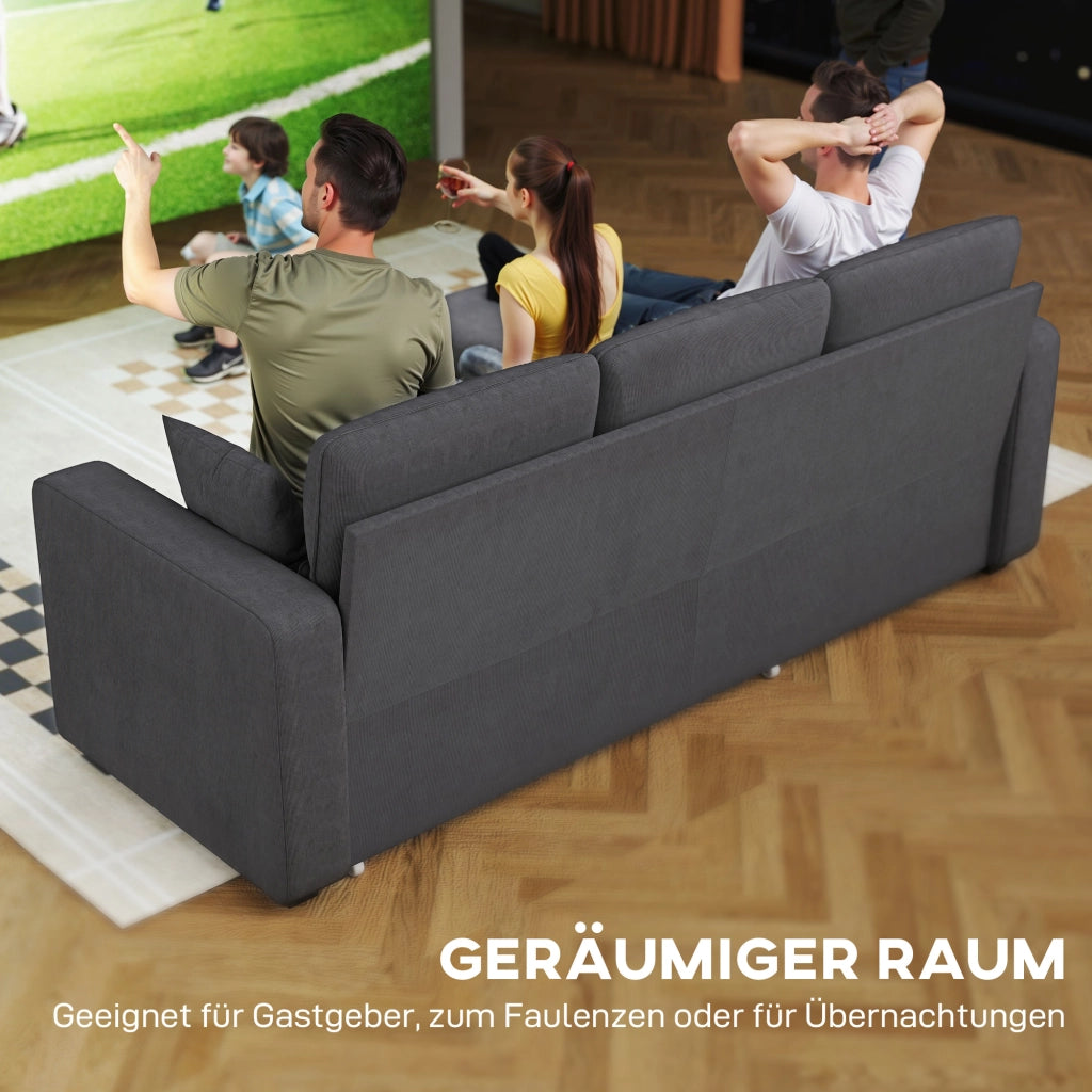 Divano letto ad L con contenitore e cuscini ¨C Xylo ¨C Grigio scuro