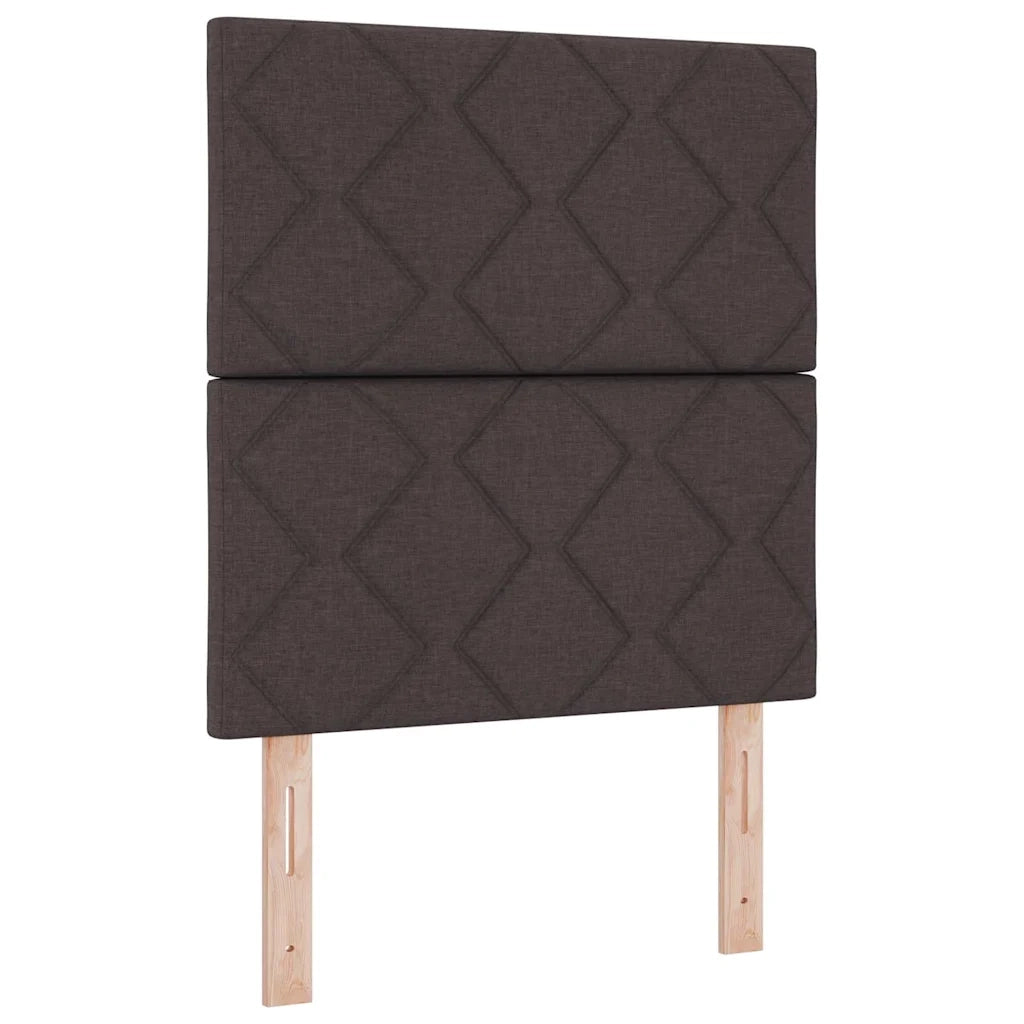 Letto a molle con materasso Marrone 140 x 200 cm Tessuto