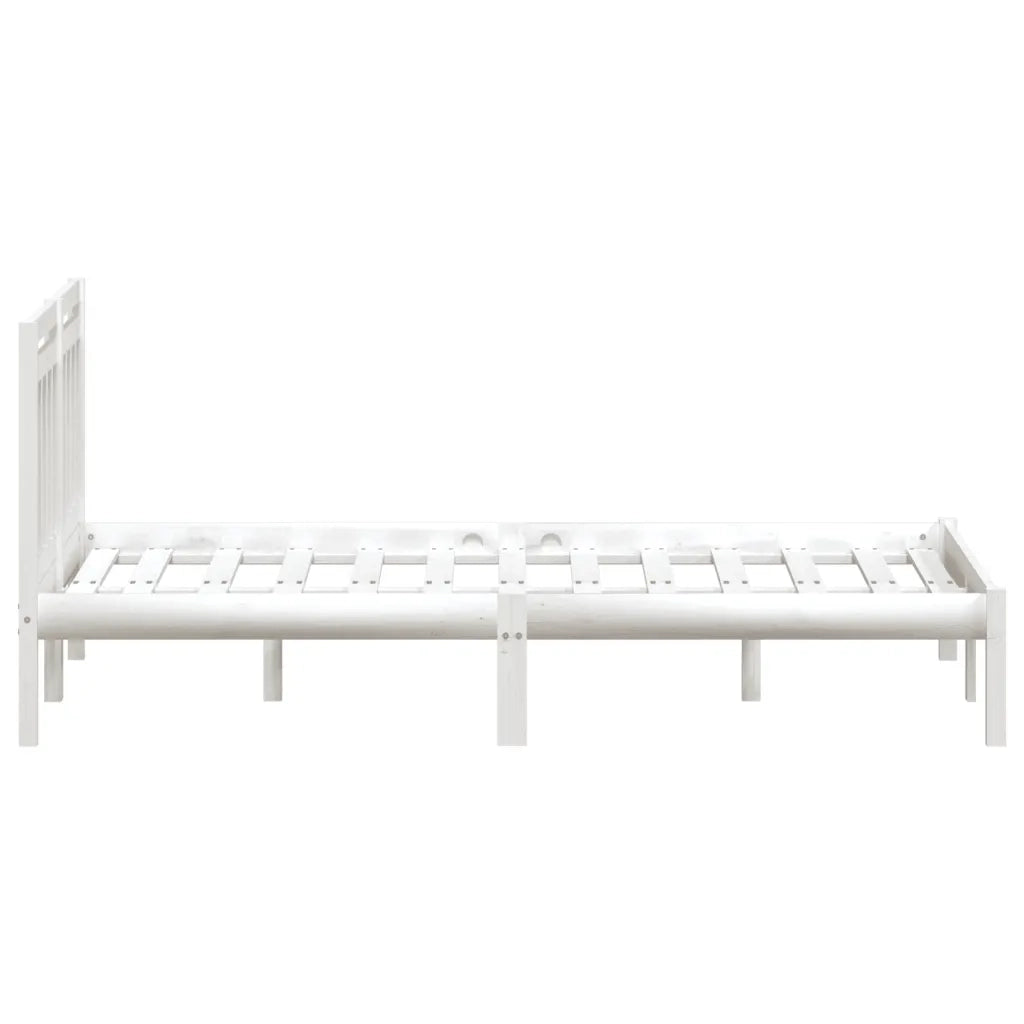 Giroletto-Struttura Letto Bianco in Legno Massello di Pino 140x200 cm 159295