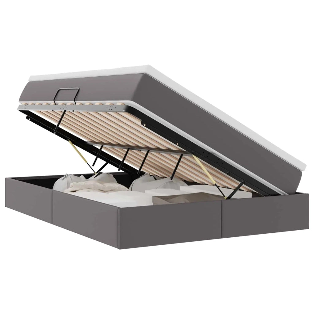 Letto con contenitore e materasso Grigio 140 x 200 cm 3370168