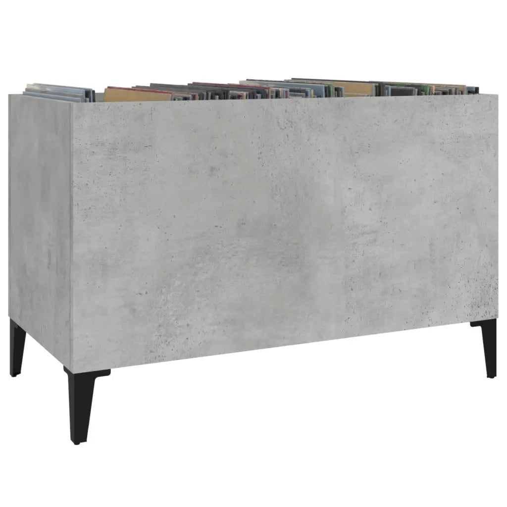 Mobile Porta Dischi Grigio Cemento 74,5x38x48 Legno Multistrato 831969