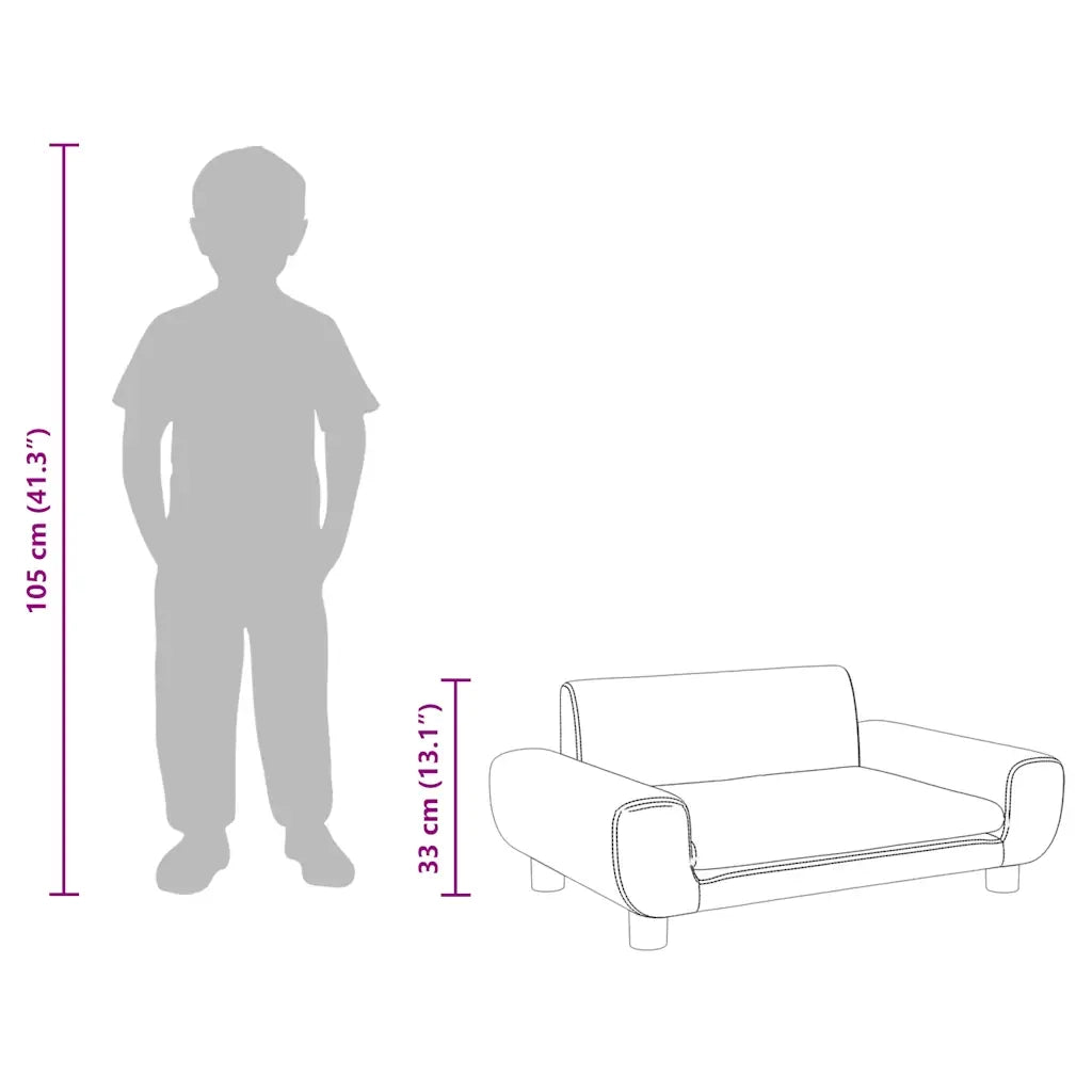 Divano per Bambini-Sofa-Divanetto Blu 70x45x33 cm in Velluto
