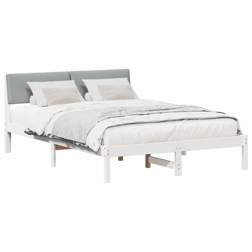 Letto matrimoniale | Letto per adulti | Struttura del Letto Bianco e grigio chiaro 160 x 200 cm