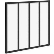 IDMarket - Tetto in vetro dell'officina a 4 pannelli L. 116 x H. 108 cm in metallo nero e vetro temperato smerigliato